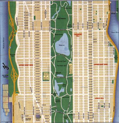 Ausschnitt aus der Karte von Manhattan